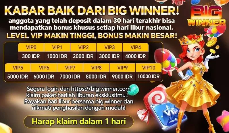 Promo KABAR BAIK DARI BIG WINNER! Bonus Hari Libur Nasional