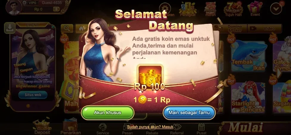 Screenshot platform BIGWINNER